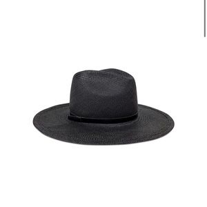 Hat attack black straw hat